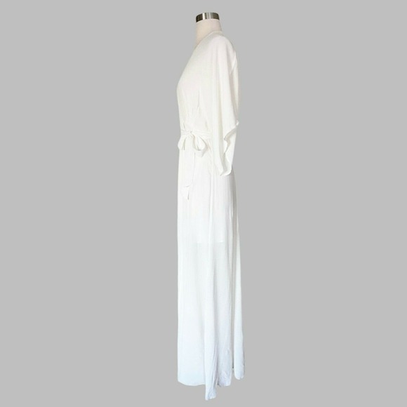 REFORMATION Winslow Wrap Maxi Dress Ivory White Belt Short Sleeves Small NWOT - Picture 9 of 12
